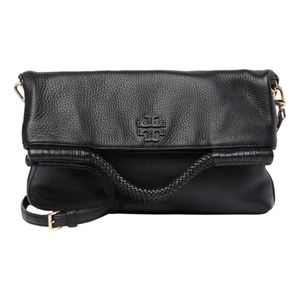 New with Tags, Tory Burch Black Leather Cross-Body Convertible